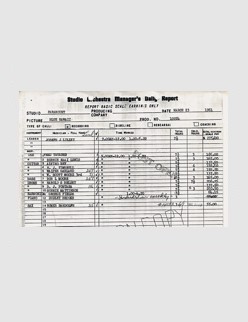 Studio Orchestra Manager's Daily Report - March 23 1961